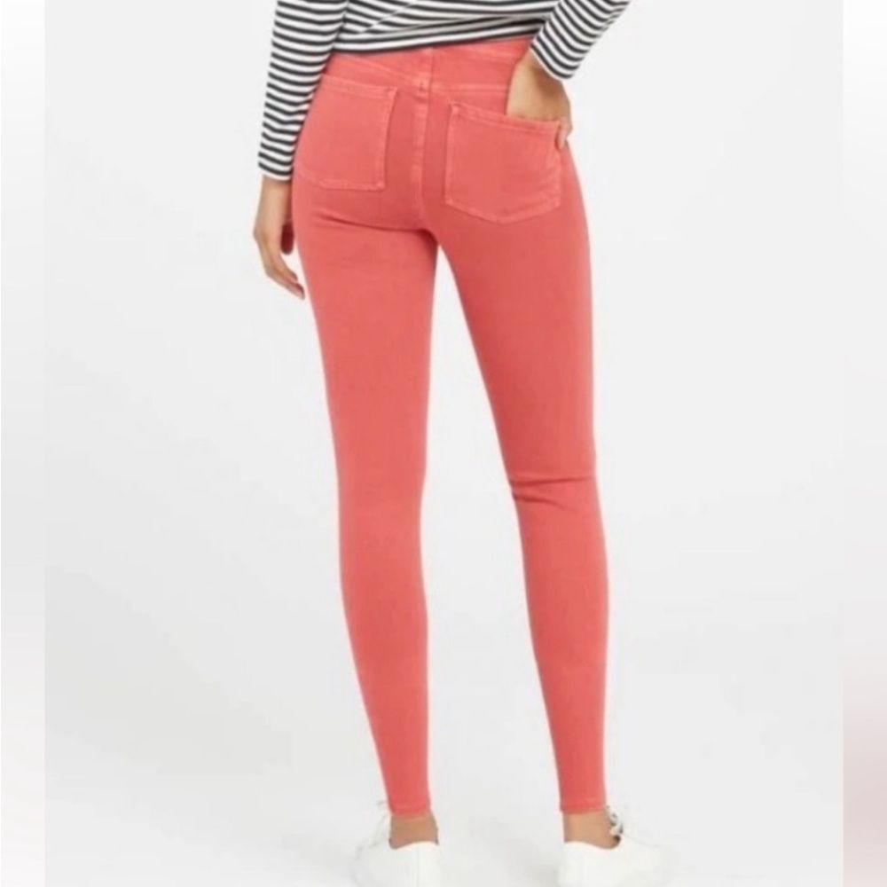 Spanx Pull On Mid Rise Burnt Orange Terracotta Skinny Jeggings Size XL - Picture 2 of 8